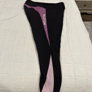 Peloton Black Leggings with Pink Panels
